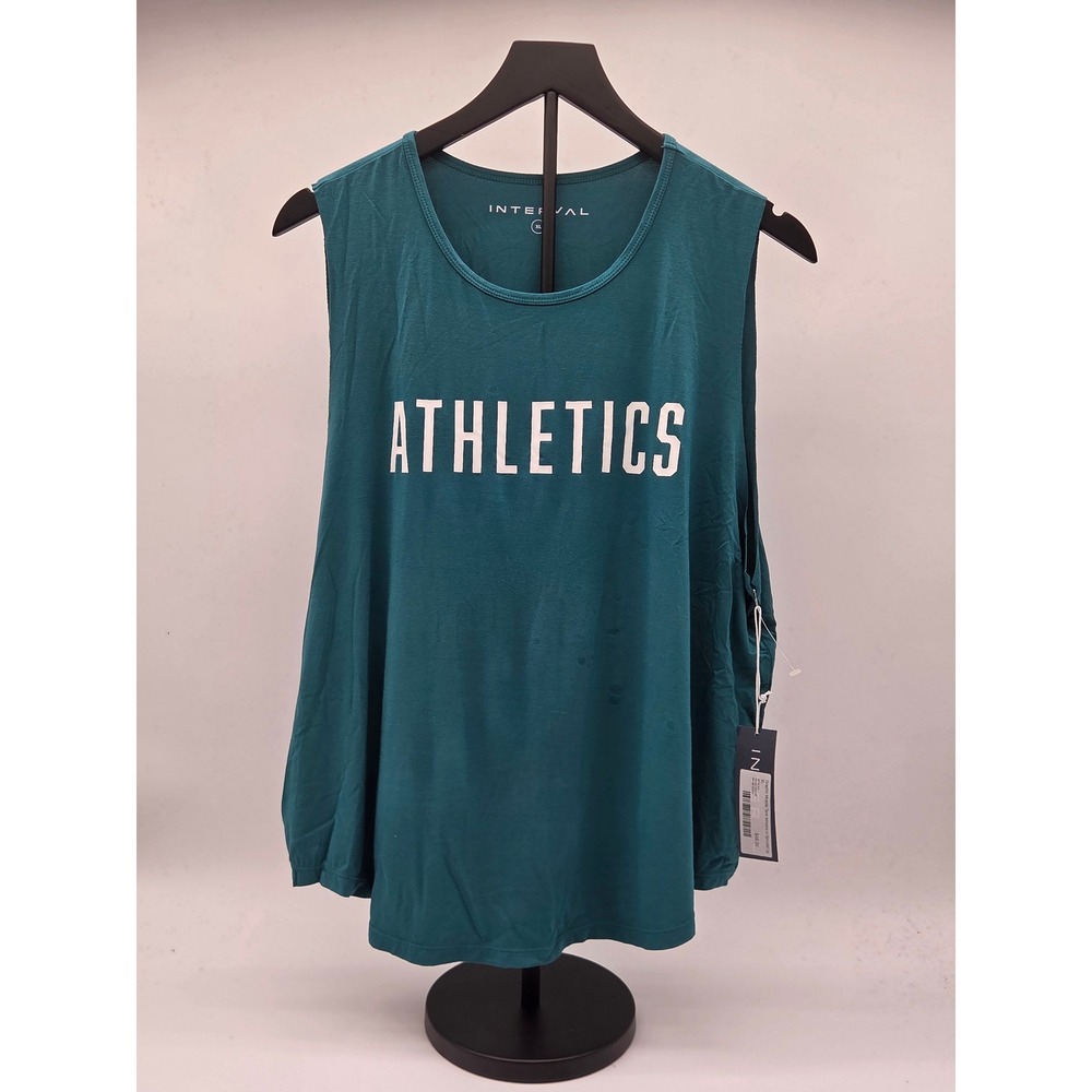 Interval XL Teal Athletics Graphic Sleeveless Modal Tank Top NWT 101-829